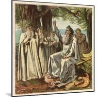 Druid Priests of Ancient Britain in Contemplative Mood in a Forest-Joseph Kronheim-Mounted Art Print
