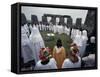 Druids at Stonehenge, Wiltshire, England, United Kingdom-Adam Woolfitt-Framed Stretched Canvas