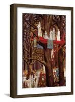 Druids Cutting the Mistletoe on the Sixth Day of the Moon-Henri-Paul Motte-Framed Giclee Print