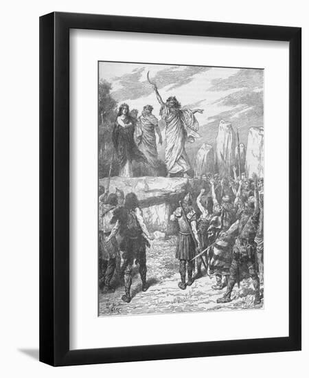 Druids Inciting the Britons to Oppose the Landing of the Romans, 43-null-Framed Premium Giclee Print