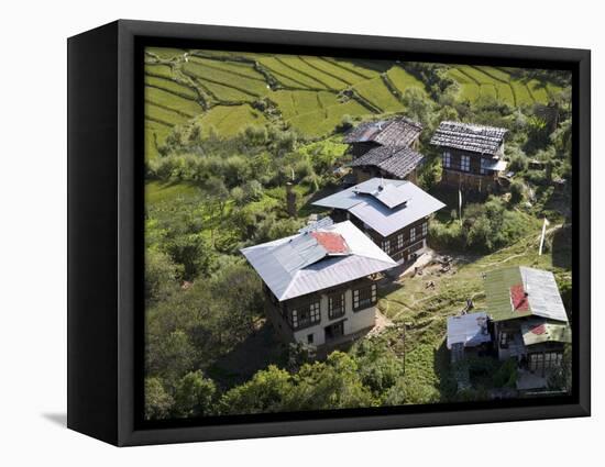 Drukgyel Village, Bhutan-Angelo Cavalli-Framed Stretched Canvas