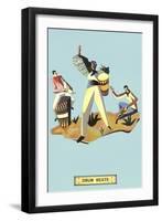 Drum Beats, Stylized Latin Drummers-Found Image Press-Framed Giclee Print