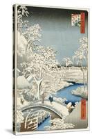 Drum Bridge and 'setting Sun' Hill, Meguro-Ando Hiroshige-Stretched Canvas