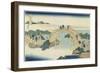 Drum Bridge at Kameidotenjin Shrine, 1833-1834-Katsushika Hokusai-Framed Giclee Print