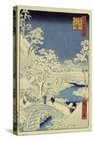 Drum Bridge Near Meguro, 1856-58-Ando Hiroshige-Stretched Canvas
