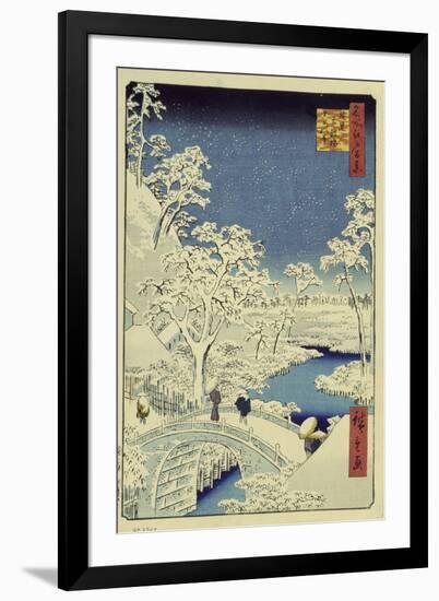 Drum Bridge Near Meguro, 1856-58-Ando Hiroshige-Framed Giclee Print