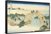 Drum Bridge of Kameido Tenjin Shrine, Series Wondrous Views of Famous Bridges, 19th century-Katsushika Hokusai-Framed Stretched Canvas