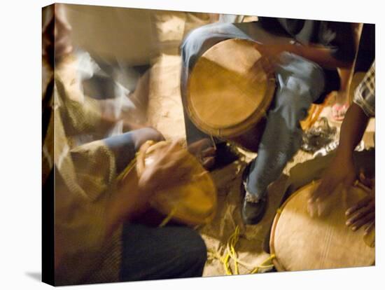 Drum Circle, Garifuna Settlement Day, Hopkins, Stann Creek District, Belize-Merrill Images-Stretched Canvas