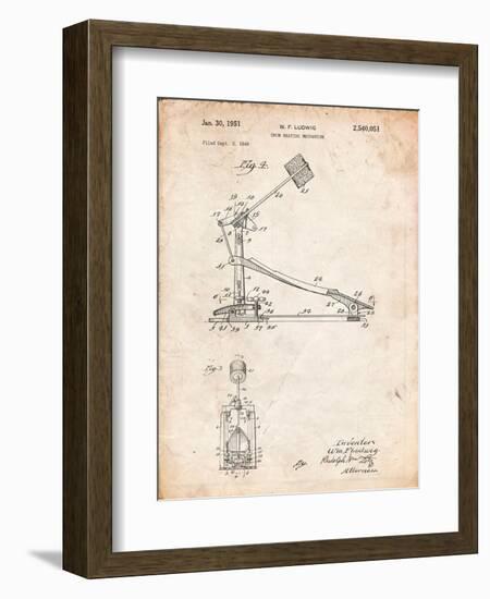 Drum Kick Pedal-Cole Borders-Framed Art Print