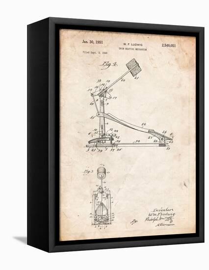 Drum Kick Pedal-Cole Borders-Framed Stretched Canvas