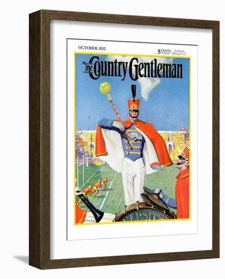 "Drum Major," Country Gentleman Cover, October 1, 1932-Hallman-Framed Giclee Print