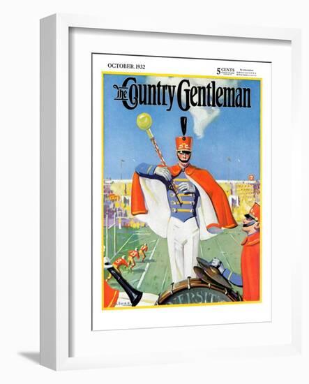 "Drum Major," Country Gentleman Cover, October 1, 1932-Hallman-Framed Giclee Print