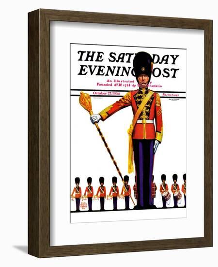 "Drum Major," Saturday Evening Post Cover, October 27, 1934-Edgar Franklin Wittmack-Framed Giclee Print