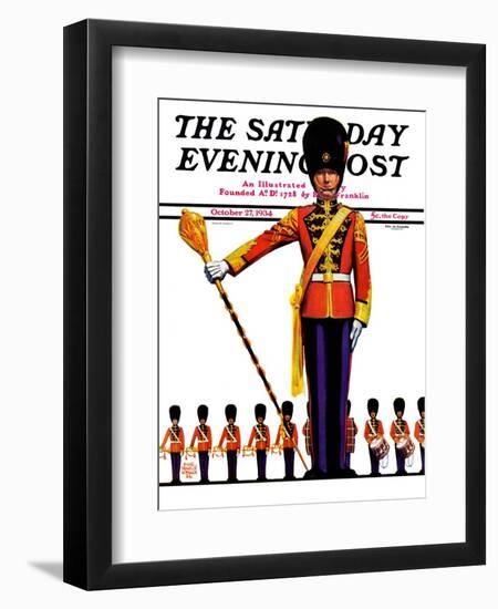 "Drum Major," Saturday Evening Post Cover, October 27, 1934-Edgar Franklin Wittmack-Framed Giclee Print