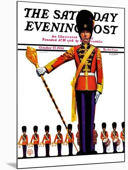 "Drum Major," Saturday Evening Post Cover, October 27, 1934-Edgar Franklin Wittmack-Mounted Giclee Print