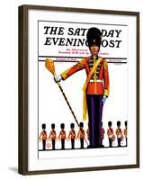 "Drum Major," Saturday Evening Post Cover, October 27, 1934-Edgar Franklin Wittmack-Framed Giclee Print