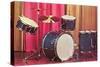 Drum Set, Retro-null-Stretched Canvas