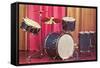 Drum Set, Retro-null-Framed Stretched Canvas
