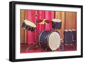 Drum Set, Retro-null-Framed Art Print