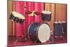 Drum Set, Retro-null-Mounted Art Print