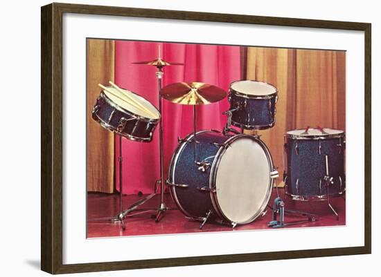 Drum Set, Retro-null-Framed Art Print