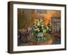 Drum Table with Yellow Flowers (Oil on Canvas)-Susan Ryder-Framed Giclee Print