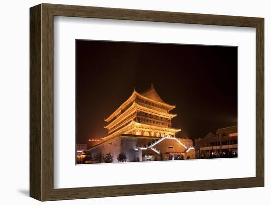 Drum Tower at Night-Paul Souders-Framed Photographic Print