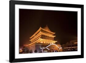 Drum Tower at Night-Paul Souders-Framed Photographic Print