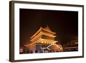 Drum Tower at Night-Paul Souders-Framed Photographic Print