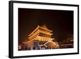 Drum Tower at Night-Paul Souders-Framed Photographic Print