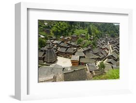 Drum Tower at Rongjiang, Guizhou Province, China, Asia-Bruno Morandi-Framed Photographic Print