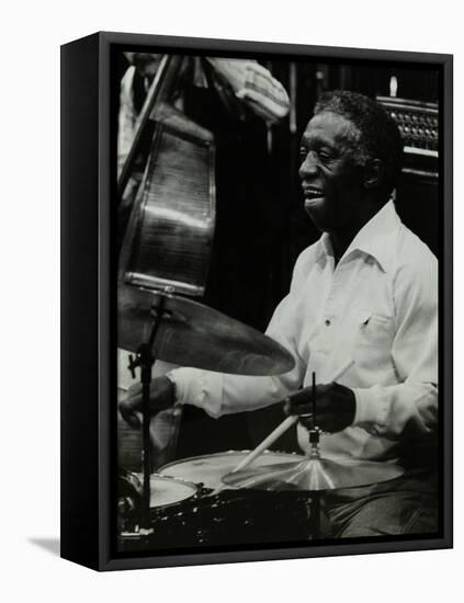 Drummer Art Blakey Playing at the Forum Theatre, Hatfield, Hertfordshire, 1978-Denis Williams-Framed Stretched Canvas