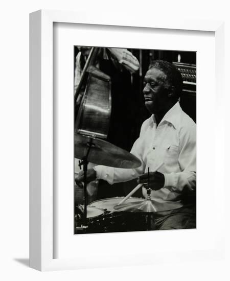 Drummer Art Blakey Playing at the Forum Theatre, Hatfield, Hertfordshire, 1978-Denis Williams-Framed Photographic Print