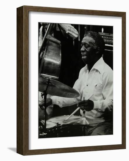 Drummer Art Blakey Playing at the Forum Theatre, Hatfield, Hertfordshire, 1978-Denis Williams-Framed Photographic Print