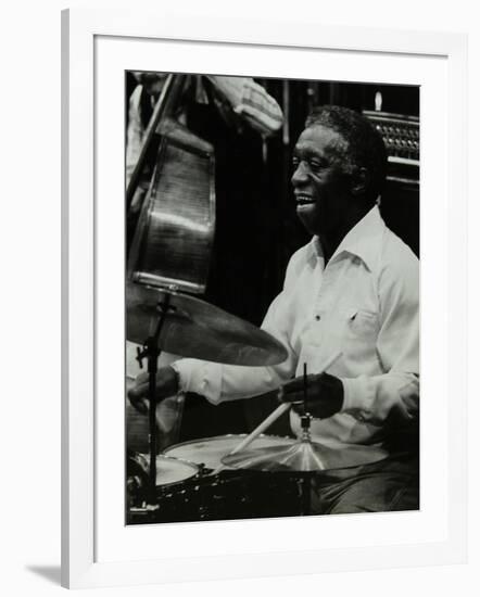 Drummer Art Blakey Playing at the Forum Theatre, Hatfield, Hertfordshire, 1978-Denis Williams-Framed Photographic Print