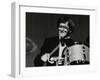 Drummer Barrett Deems Playing in Stevenage, Hertfordshire, 1984-Denis Williams-Framed Premium Photographic Print