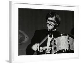 Drummer Barrett Deems Playing in Stevenage, Hertfordshire, 1984-Denis Williams-Framed Photographic Print