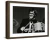 Drummer Barrett Deems Playing in Stevenage, Hertfordshire, 1984-Denis Williams-Framed Photographic Print