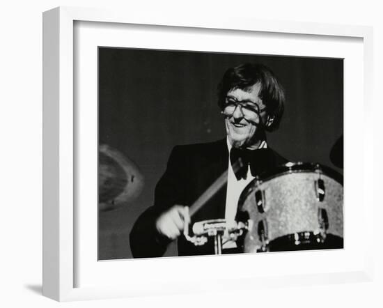 Drummer Barrett Deems Playing in Stevenage, Hertfordshire, 1984-Denis Williams-Framed Photographic Print