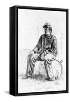 Drummer Boy Taking a Rest During the Civil War-Edwin Austin Forbes-Framed Stretched Canvas