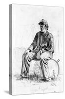 Drummer Boy Taking a Rest During the Civil War-Edwin Austin Forbes-Stretched Canvas