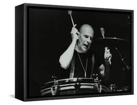 Drummer Eric Delaney Playing at the Forum Theatre, Hatfield, Hertfordshire, 1983-Denis Williams-Framed Stretched Canvas