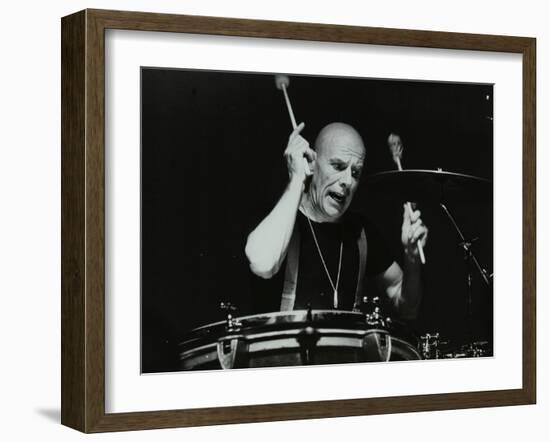 Drummer Eric Delaney Playing at the Forum Theatre, Hatfield, Hertfordshire, 1983-Denis Williams-Framed Photographic Print