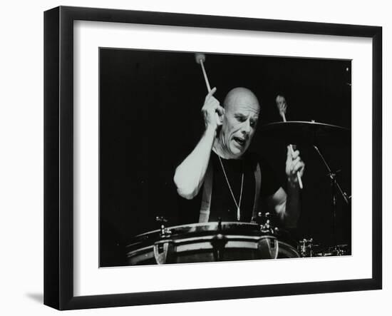 Drummer Eric Delaney Playing at the Forum Theatre, Hatfield, Hertfordshire, 1983-Denis Williams-Framed Photographic Print