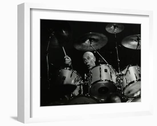 Drummer Eric Delaney Playing at the Forum Theatre, Hatfield, Hertfordshire, 6 May 1983-Denis Williams-Framed Photographic Print