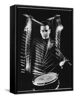 Drummer Gene Krupa Performing at Gjon Mili's Studio-Gjon Mili-Framed Stretched Canvas