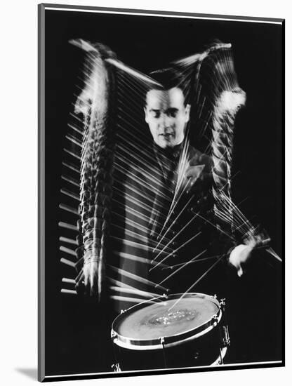 Drummer Gene Krupa Performing at Gjon Mili's Studio-Gjon Mili-Mounted Photographic Print