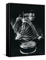 Drummer Gene Krupa Playing Drum at Gjon Mili's Studio-Gjon Mili-Framed Stretched Canvas