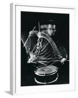 Drummer Gene Krupa Playing Drum at Gjon Mili's Studio-Gjon Mili-Framed Premium Photographic Print