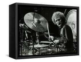 Drummer Ginger Baker Performing at the Forum Theatre, Hatfield, Hertfordshire, 1980-Denis Williams-Framed Stretched Canvas